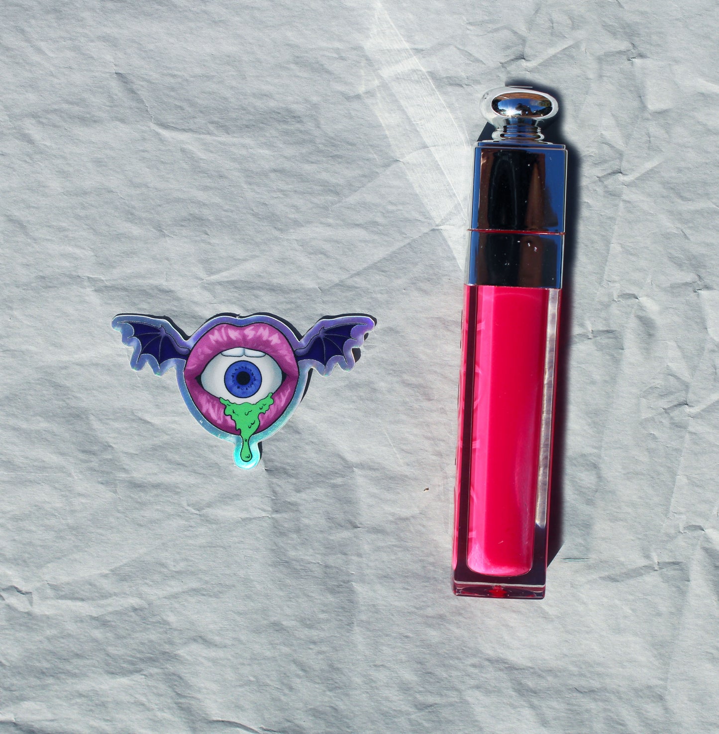 Acid Lips Illustrated Holographic Sticker