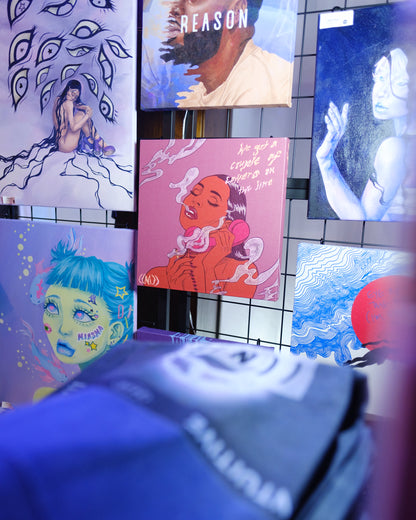 'Dialtone' Illustrated Digitally Printed Canvas