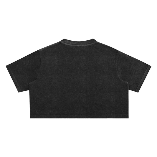 'Dialtone' Acid Wash Crop Top T-Shirt