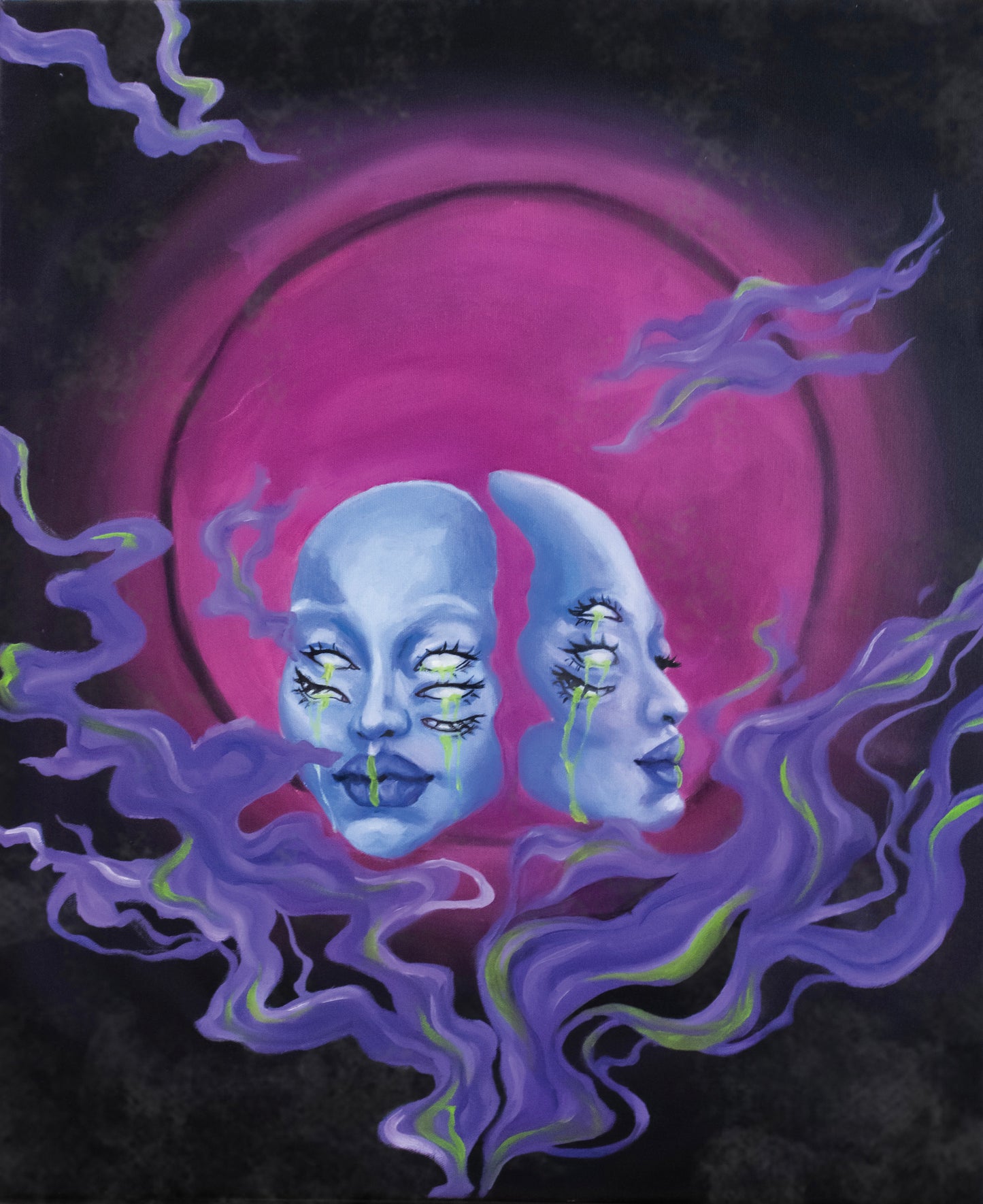 'Dark Side of the Moon' Illustrated Fine Art Oil Painting Print