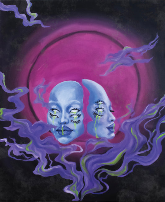 'Dark Side of the Moon' Illustrated Fine Art Oil Painting Print