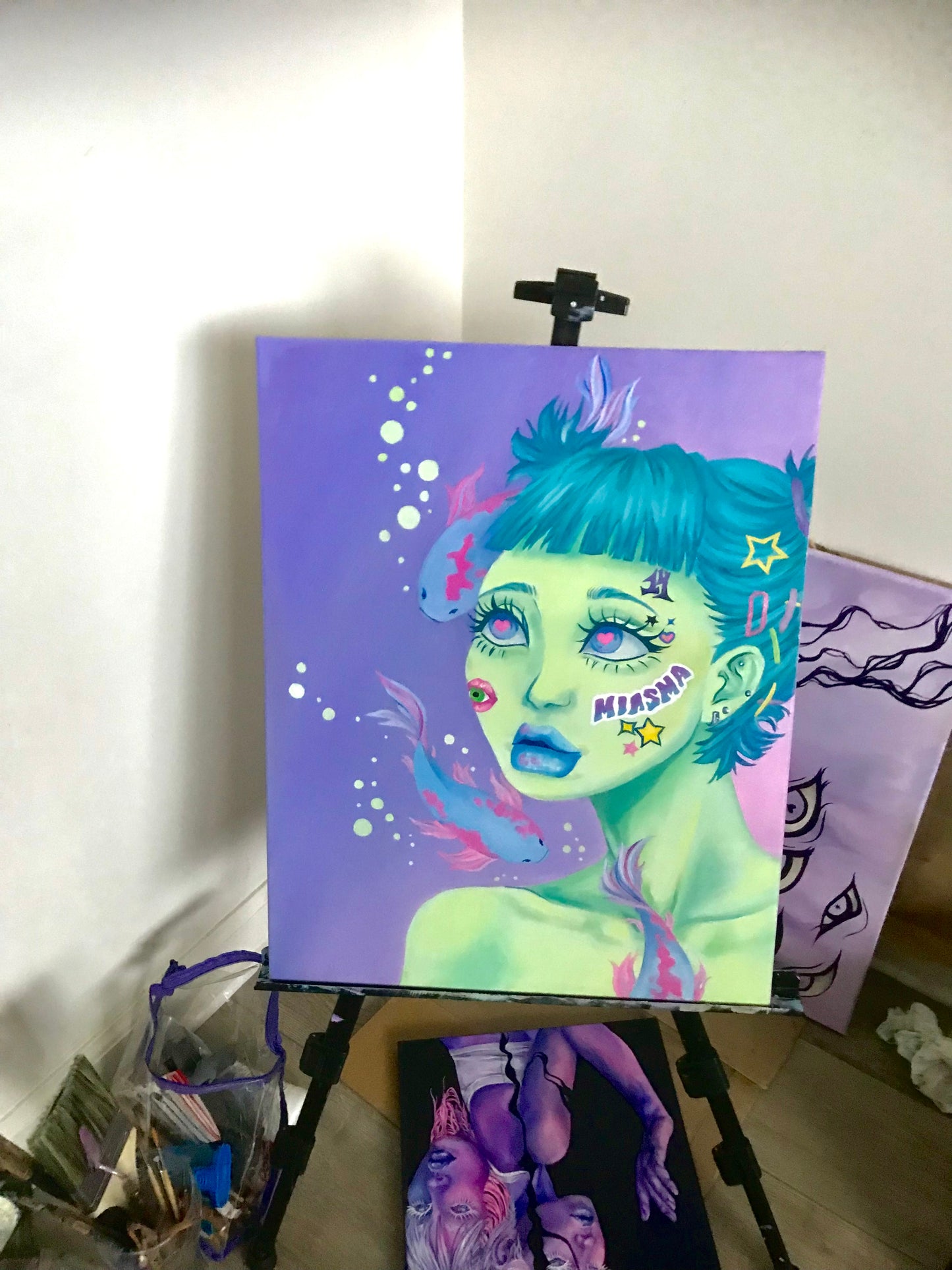 'Disillusioned' Original Illustrated Oil Painting on Canvas