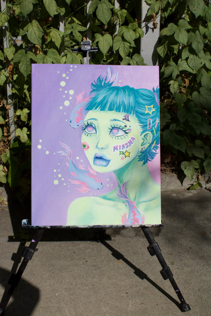 'Disillusioned' Original Illustrated Oil Painting on Canvas