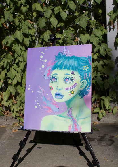 'Disillusioned' Original Illustrated Oil Painting on Canvas