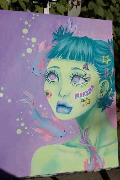 'Disillusioned' Original Illustrated Oil Painting on Canvas