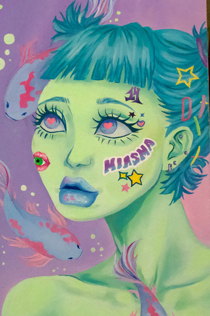 'Disillusioned' Original Illustrated Oil Painting on Canvas