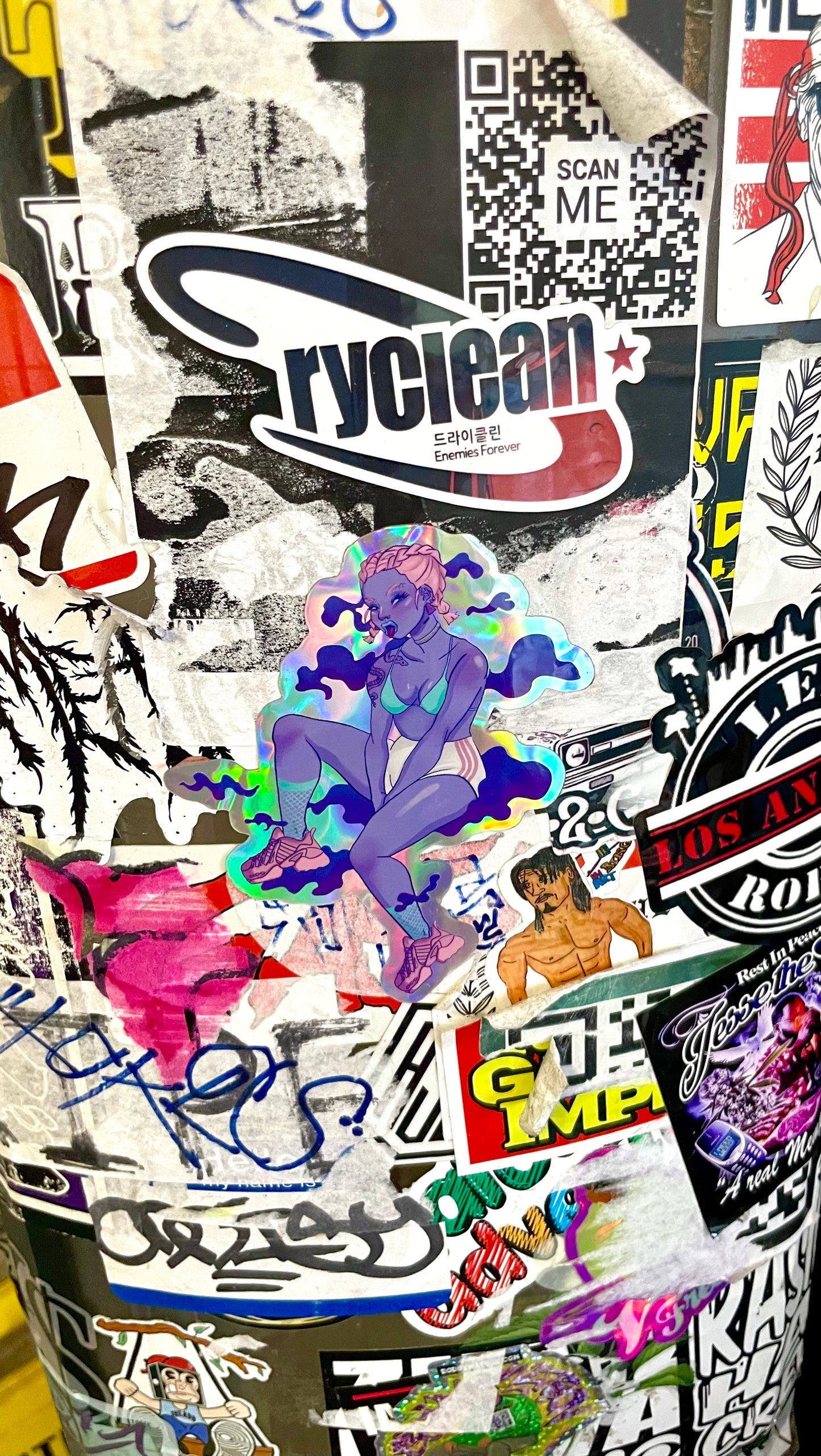 Holographic Space Babe Illustrated Vinyl Sticker