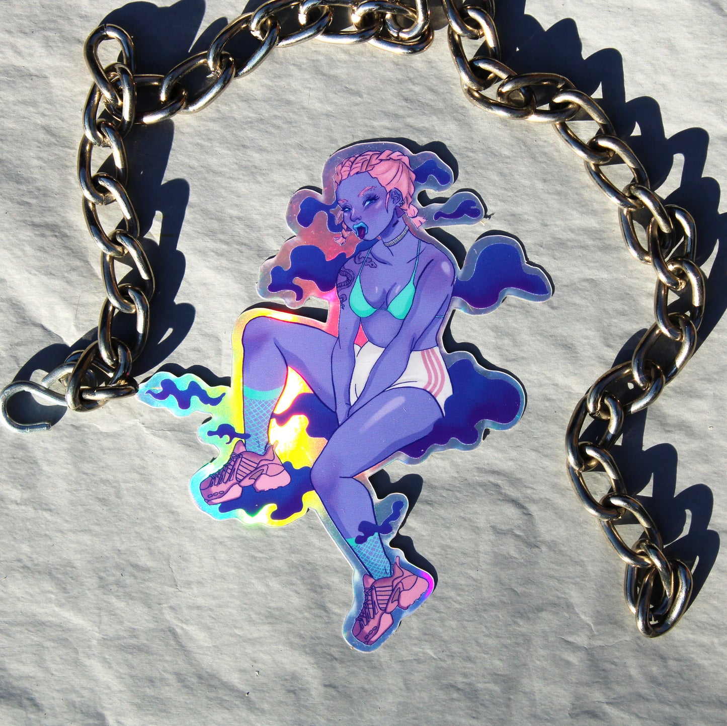 Holographic Space Babe Illustrated Vinyl Sticker