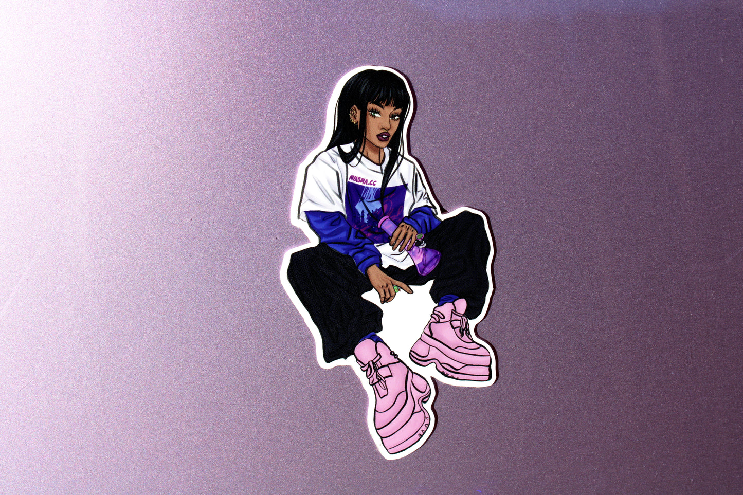 Street Style Stoner Illustrated Vinyl Sticker