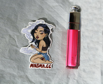 Chibi Smoke Break Illustrated CLEAR Vinyl Sticker