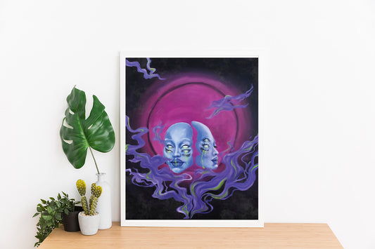 'Dark Side of the Moon' Illustrated Fine Art Oil Painting Print