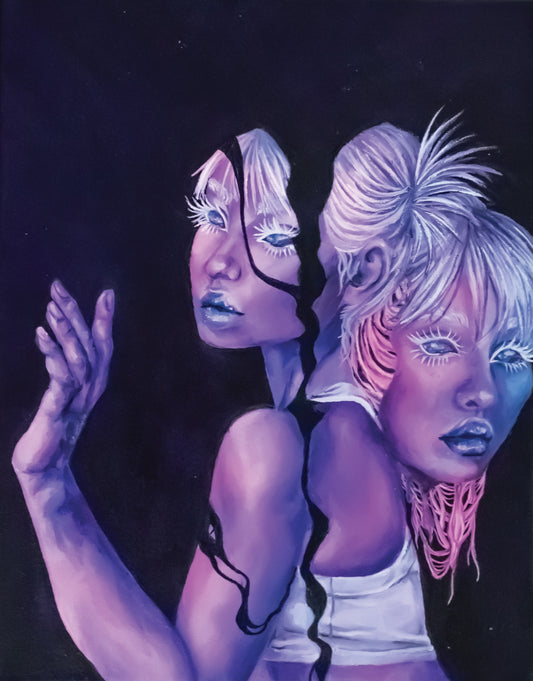 'Disconnect' Illustrated Oil Painting Fine Art Print