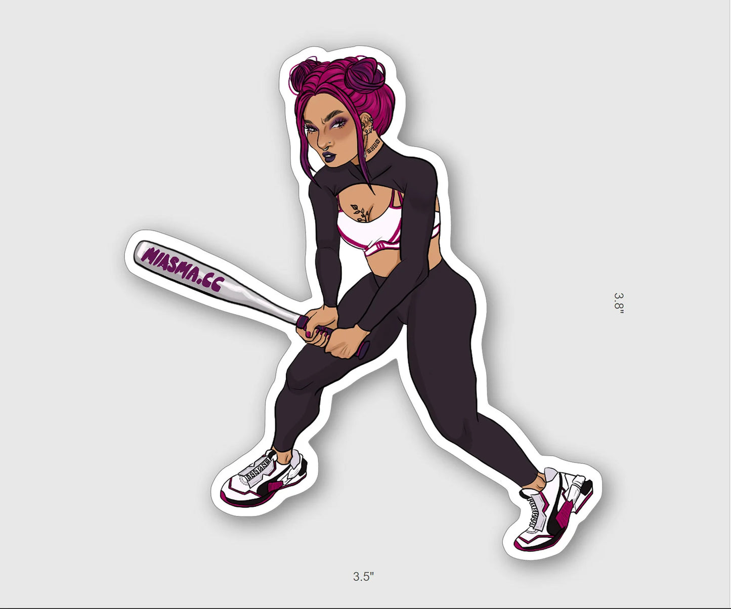 'She a little Batty' Illustrated Vinyl Sticker