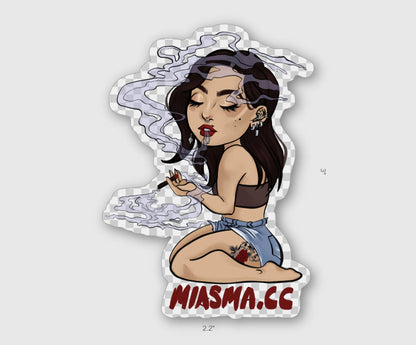 Chibi Smoke Break Illustrated CLEAR Vinyl Sticker