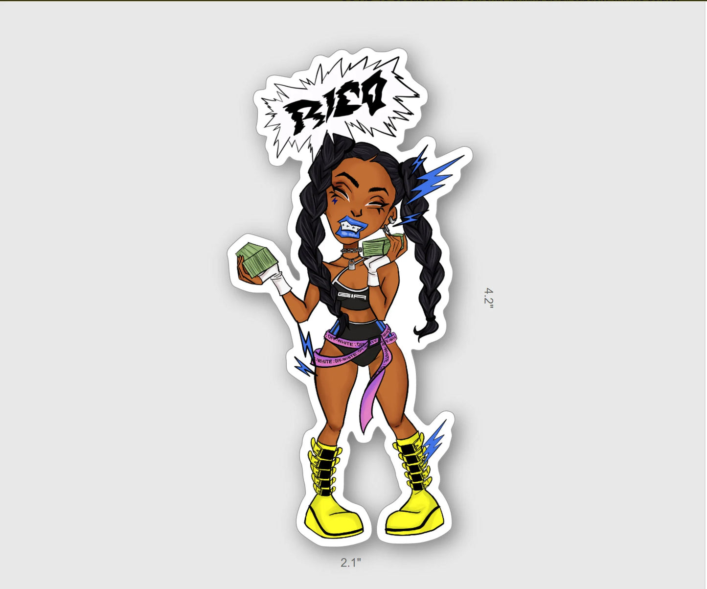 Rico Nasty Illustrated Vinyl Sticker