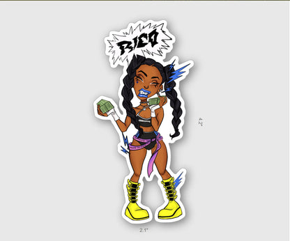 Rico Nasty Illustrated Vinyl Sticker