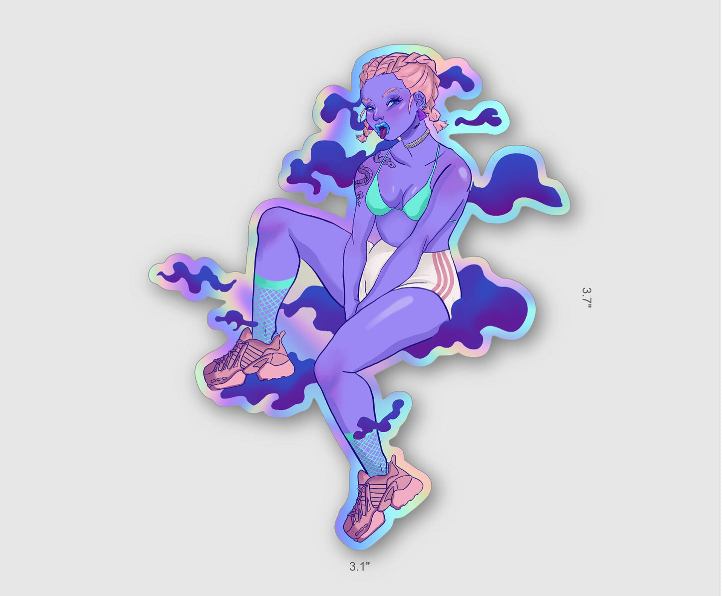 Holographic Space Babe Illustrated Vinyl Sticker