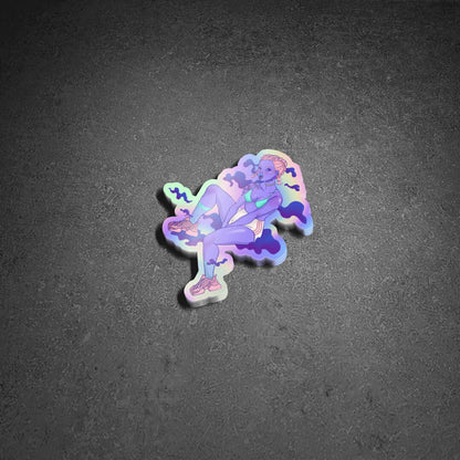 Holographic Space Babe Illustrated Vinyl Sticker