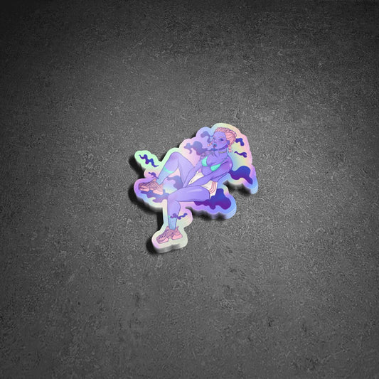 Holographic Space Babe Illustrated Vinyl Sticker