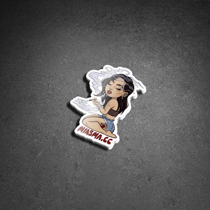 Chibi Smoke Break Illustrated CLEAR Vinyl Sticker