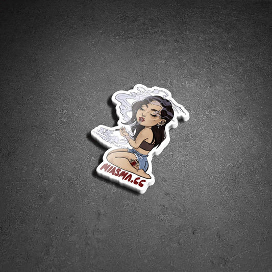 Chibi Smoke Break Illustrated CLEAR Vinyl Sticker