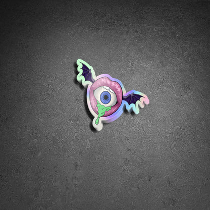 Acid Lips Illustrated Holographic Sticker
