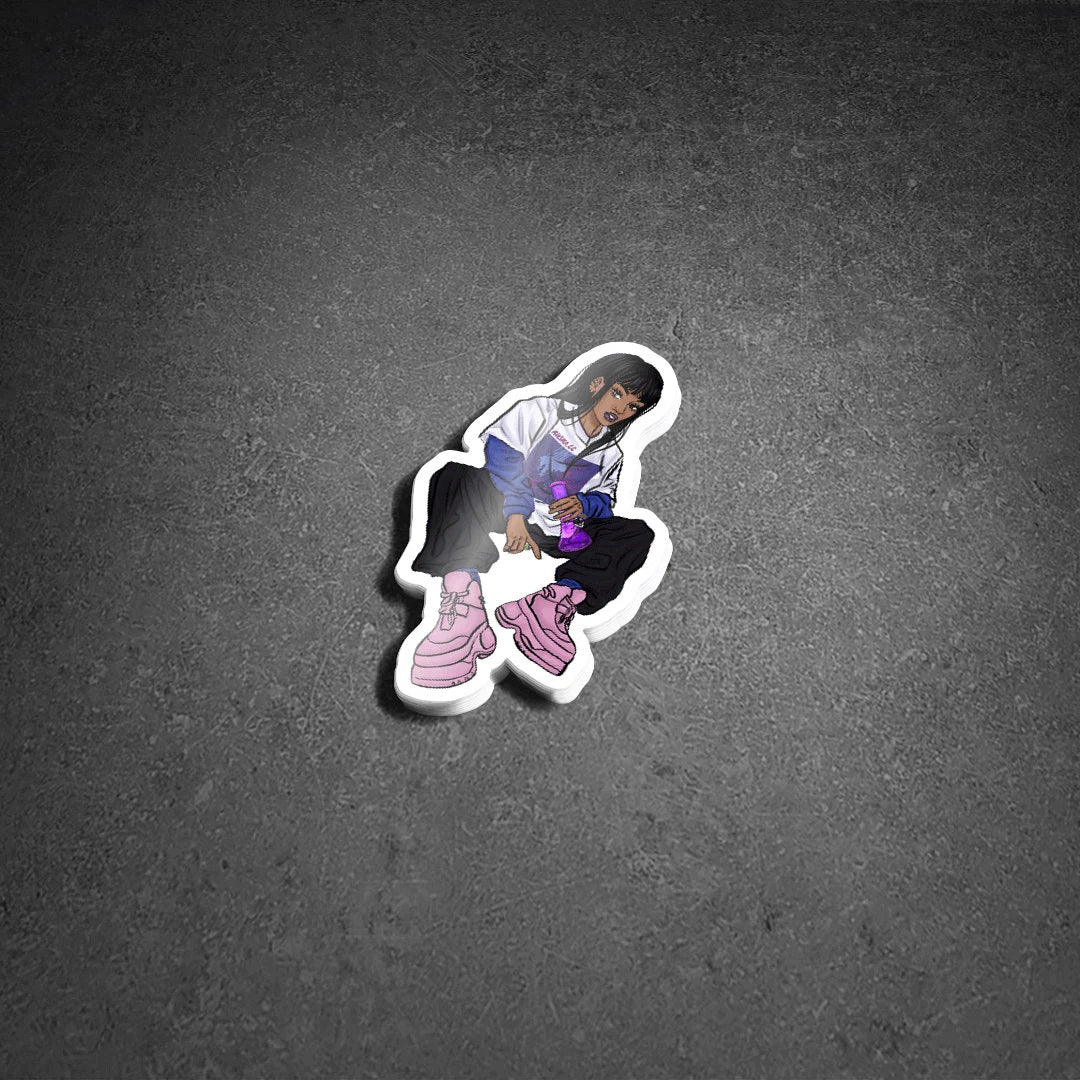 Street Style Stoner Illustrated Vinyl Sticker