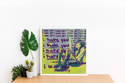 'love / hate' Illustrated Digital Art Print